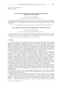 Локальные потоки энергии вынужденных колебаний тонкой упругой полосы