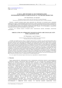 О силах, действующих на постоянный магнит, помещенный в прямоугольную полость с магнитной жидкостью