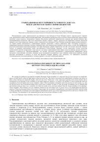 Гравитационная неустойчивость тонкого слоя газа между двумя толстыми слоями жидкостей