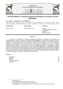 The most effective crushing equipment and testing of recycled concrete aggregates