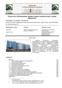 Результаты обследования здания склада в морском порту города Мурманска