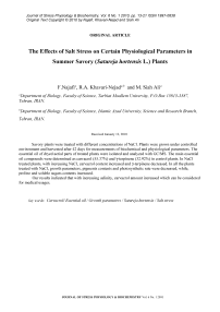 The effects of salt stress on certain physiological parameters in summer savory (Satureja hortensis L.) plants