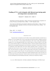 Fuelling of TCA cycle in hepatic cells Marwari goat during ambient temperature associated stress