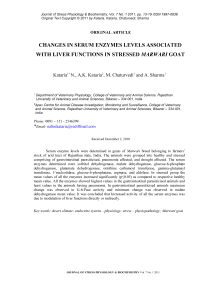 Changes in serum enzymes levels associated with liver functions in stressed Marwari goat