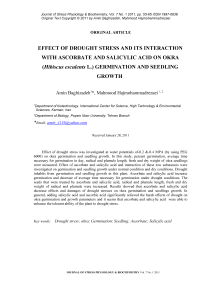 Effect of drought stress and its interaction with ascorbate and salicylic acid on okra (Hibiscus esculents L.) germination and seedling growth