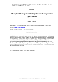 Glycosylated hemoglobin: the importance in management of type 2 diabetes