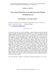 Stress induced alterations in pre-pubertal ovarian follicular development in rat