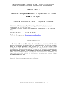 Studies on developmental variation of isoperoxidase and protein profile of Zea mays L