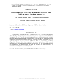 24-epibrassinolide ameliorates the adverse effect of salt stress (NaCl) on pepper (Capsicum annuum L.)
