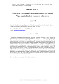 Differential expression of isoesterases in leaves and roots of Vigna unguiculata L. in response to saline stress