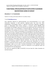 Functional specialization of duplicated flavonoid biosynthesis genes in wheat