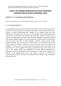 Effect of chronic radiation on plant-pathogen interactions in 30-km Chernobyl zone