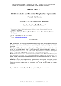 Lipid peroxidation and thymidine phosphorylase expression in prostate carcinoma