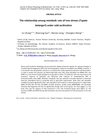 The relationship among metabolic rate of tree shrews (Tupaia belangeri) under cold acclimation