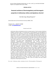 Seasonal variations of thermoregulatory and thermogenic properties in Eothenomys miletus and Apodemus chevrieri