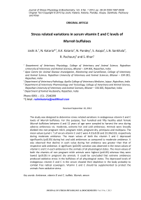 Stress related variations in serum vitamin e and c levels of Murrah buffaloes