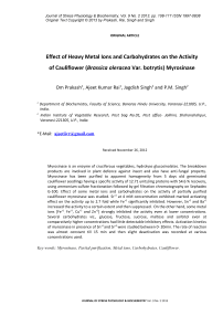 Effect of heavy metal ions and carbohydrates on the activity of cauliflower ( Brassica oleracea var. botrytis) myrosinase