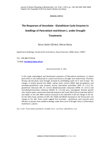 The responses of ascorbate - glutathione cycle enzymes in seedlings of Pancratium maritimum L. under drought treatments