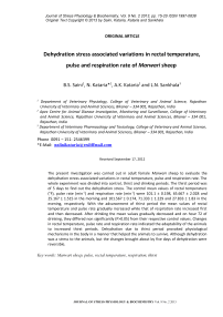 Dehydration stress associated variations in rectal temperature, pulse and respiration rate of Marwari sheep