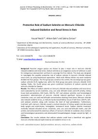 Protective role of sodium selenite on mercuric chloride induced oxidative and renal stress in rats