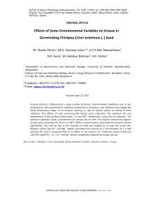 Effects of some environmental variables on urease in germinating chickpea ( Cicer arietinum L.) seed