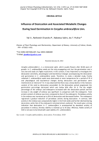 Influence of desiccation and associated metabolic changes during seed germination in Corypha umbraculifera Linn