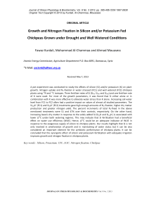 Growth and nitrogen fixation in silicon and/or potassium fed chickpeas grown under drought and well watered conditions