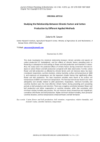 Studying the relationship between climatic factors and cotton production by different applied methods