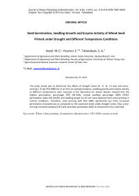 Seed germination, seedling growth and enzyme activity of wheat seed primed under drought and different temperature conditions