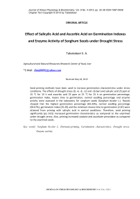 Effect of salicylic acid and ascorbic acid on germination indexes and enzyme activity of sorghum seeds under drought stress