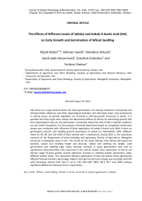 The effects of different levels of salinity and indole-3-acetic acid (IAA) on early growth and germination of wheat seedling