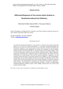 Differential responses of two lactuca sativa varieties to bicarbonate-induced iron deficiency