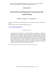 Enzyme activity and seedling growth of soybean seeds under accelerated aging