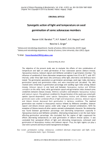 Synergetic action of light and temperature on seed germination of some solanaceae members