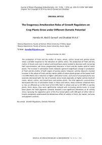 The exogenous amelioration roles of growth regulators on crop plants grow under different osmotic potential