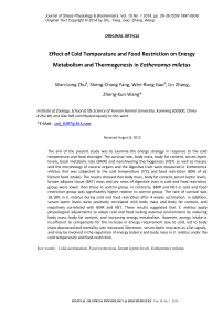 Effect of cold temperature and food restriction on energy metabolism and thermogenesis in Eothenomys miletus