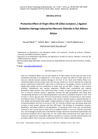 Protective effect of virgin olive oil ( Olea europea L.) against oxidative damage induced by mercuric chloride in rat albinos Wistar