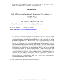 Role of mycorrhizal symbiosis in growth and salt avoidance of pistachio plants