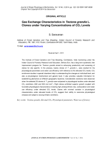 Gas exchange characteristics in Tectona grandis L. clones under varying concentrations of CO 2 levels