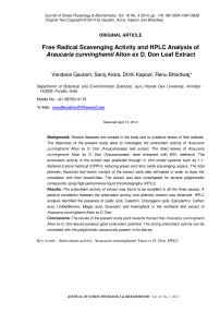 Free radical scavenging activity and HPLC analysis of Araucaria cunninghamii Aiton ex D. Don leaf extract