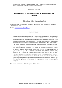 Assessment of platelet in case of stress-induced apnea