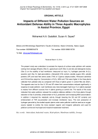 Impacts of different water pollution sources on antioxidant defense ability in three aquatic macrophytes in Assiut province, Egypt