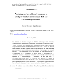 Physiology and ion relations in response to salinity in Trifolium isthmocarpum Brot. and Lotus ornithopodioides L