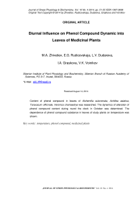 Diurnal influence on phenol compound dynamic into leaves of medicinal plants