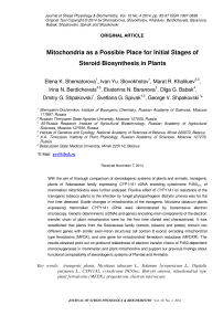 Mitochondria as a possible place for initial stages of steroid biosynthesis in plants