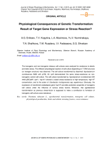 Physiological consequences of genetic transformation: result of target gene expression or stress reaction?