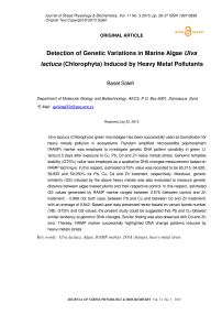 Detection of genetic variations in marine algae Ulva lactuca (Chlorophyta) induced by heavy metal pollutants