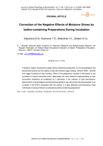 Correction of the negative effects of moisture stress by iodine-containing preparations during incubation