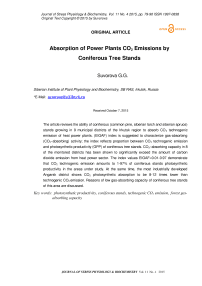 Absorption of power plants СО 2 emissions by coniferous tree stands