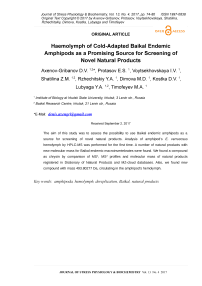 Haemolymph of cold-adapted Baikal endemic amphipods as a promising source for screening of novel natural products